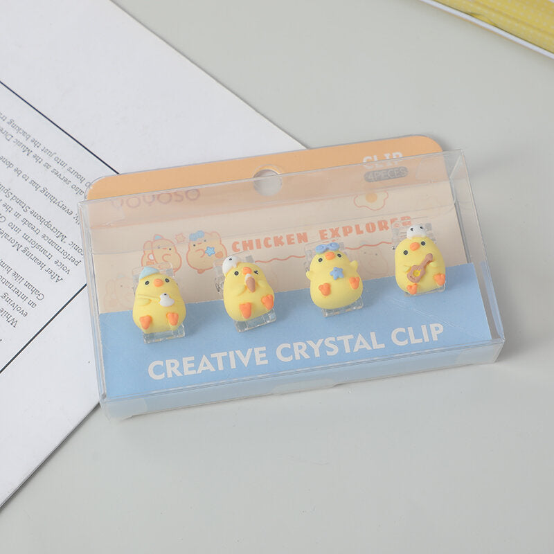 Pollo esploratore clip di cristallo 4pz