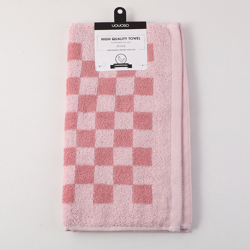 Asciugamano retrò a scacchiera in puro cotone