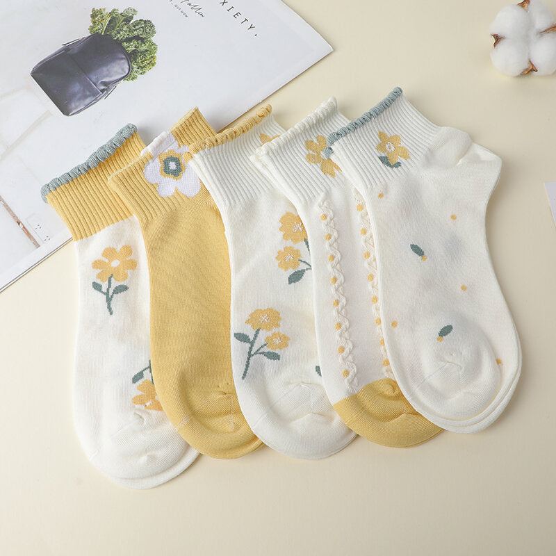 Calze da donna a margherita trendy-3 paia