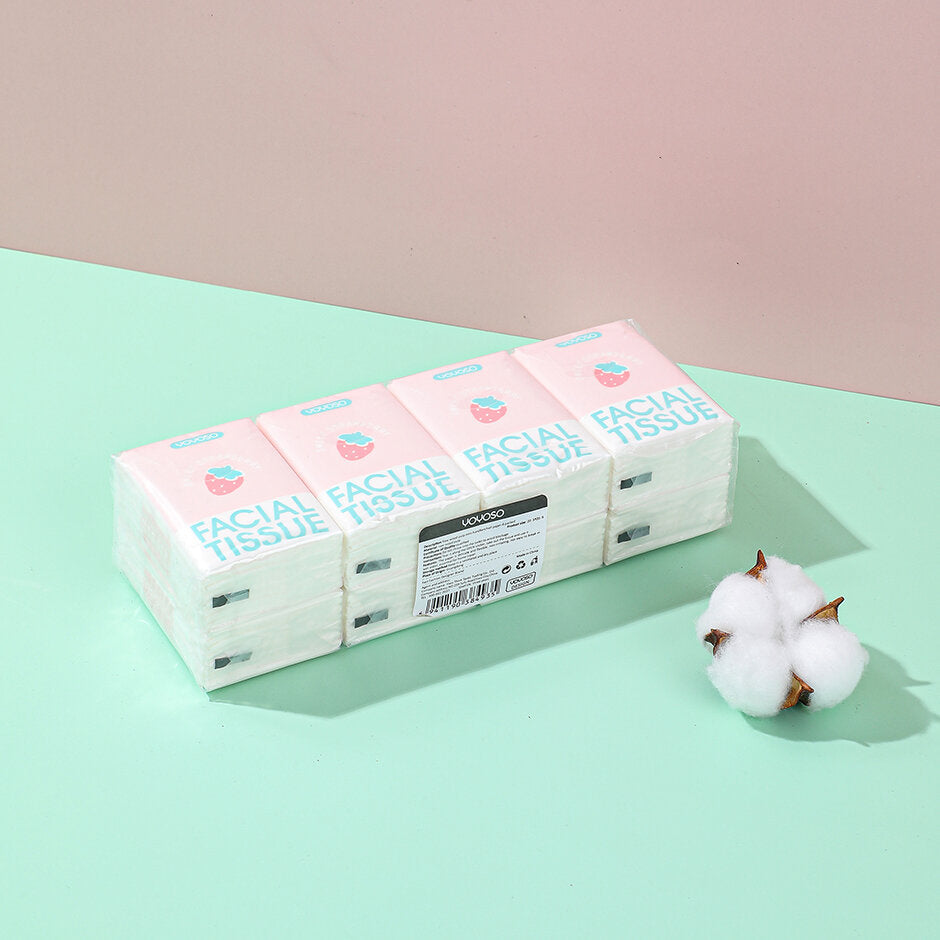 Fazzoletti di carta in pasta di legno grezza in confezione da 8 pezzi