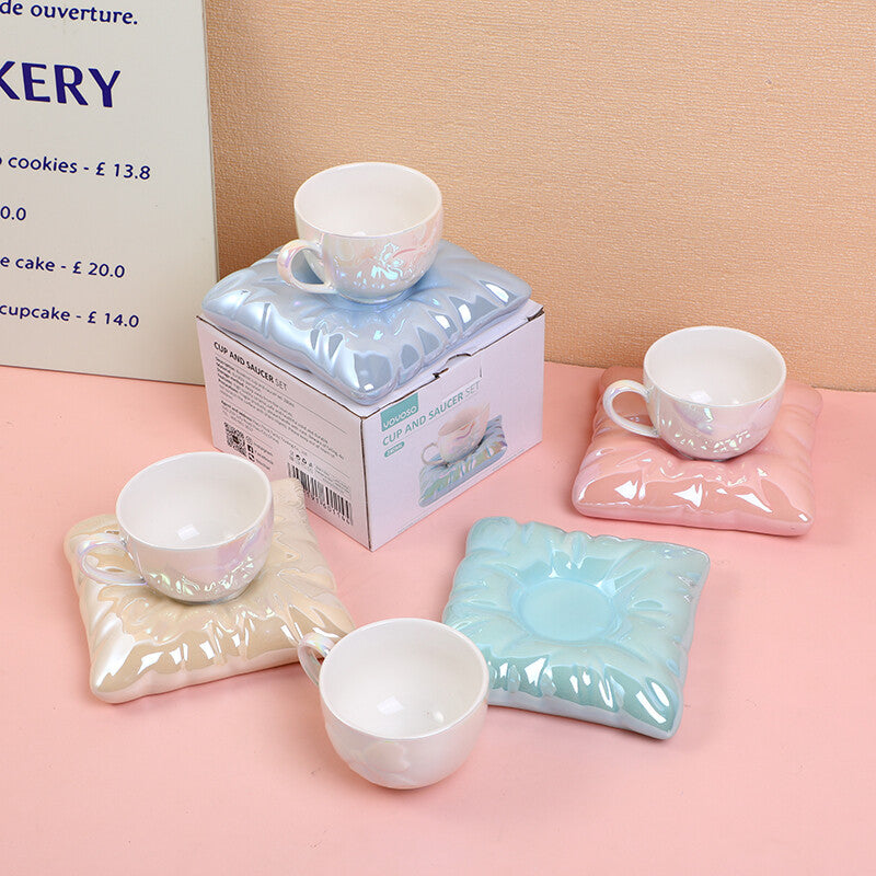 Set tazza e piattino con fiocco - 280 ml