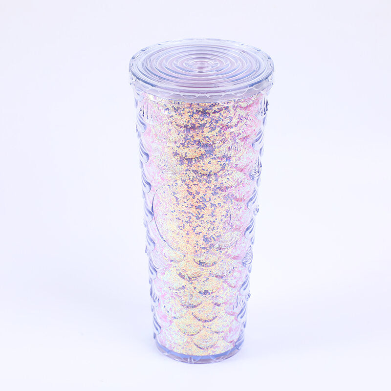 Borraccia di plastica durian di grande capacità con colori sfumati - 710 ml