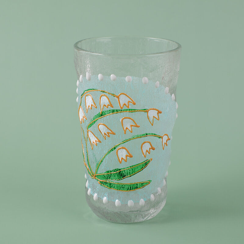 Tazza alta in vetro dipinta a mano - 340 ml