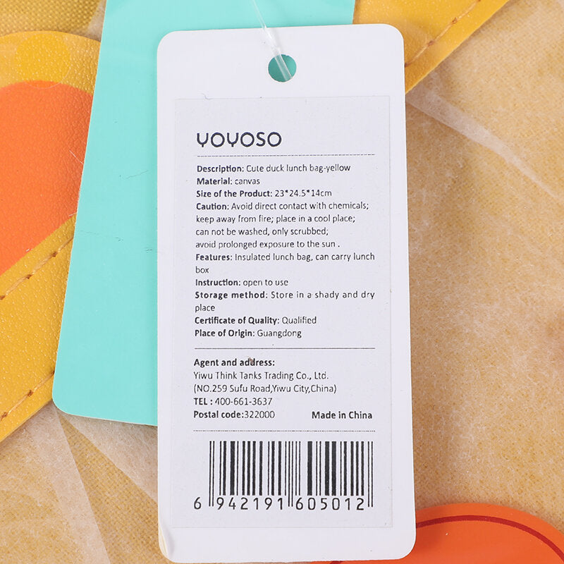 Borsa per il pranzo con anatra, giallo