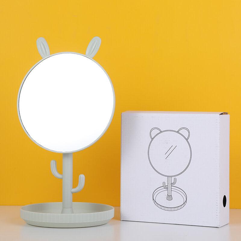 Specchio da tavolo alto con orecchie di coniglio - verde