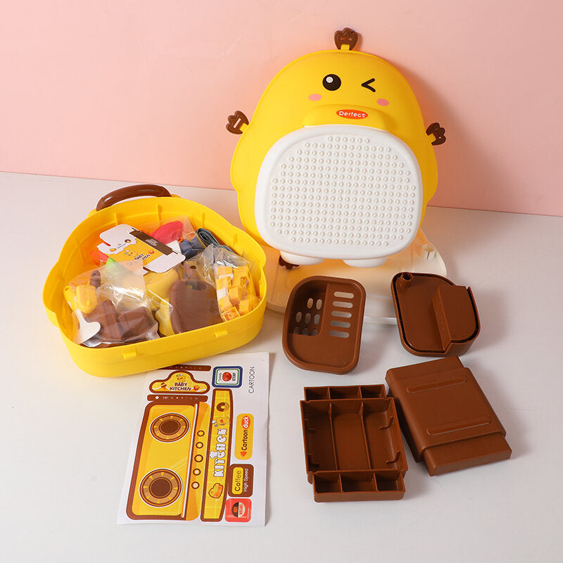Role-paly cucina cucina morphing blocchi di costruzione zaino 3 in 1- tema cartoon