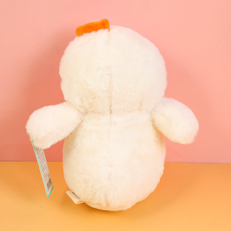 Bambola di peluche beige con gallina 30 cm