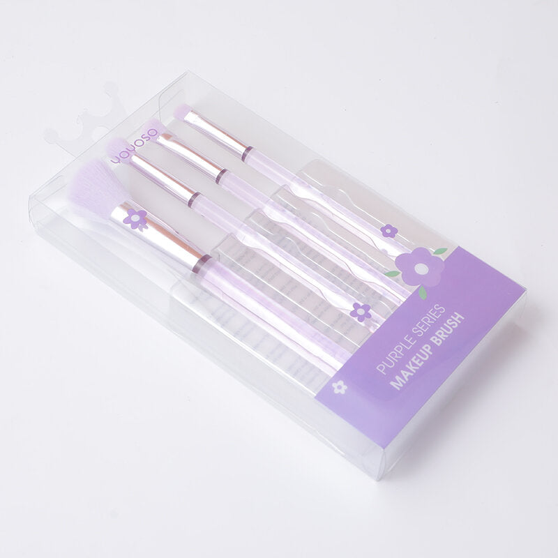 Set combinato di pennelli cosmetici 4pcs in cristallo viola