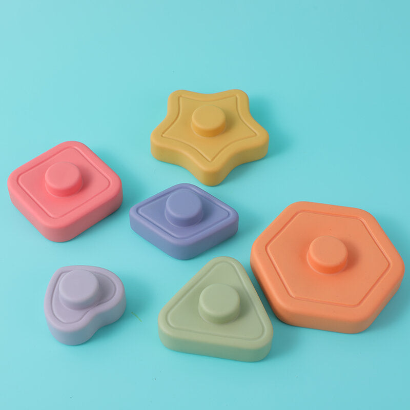 Impilatori geometrici in plastica morbida 6 pezzi