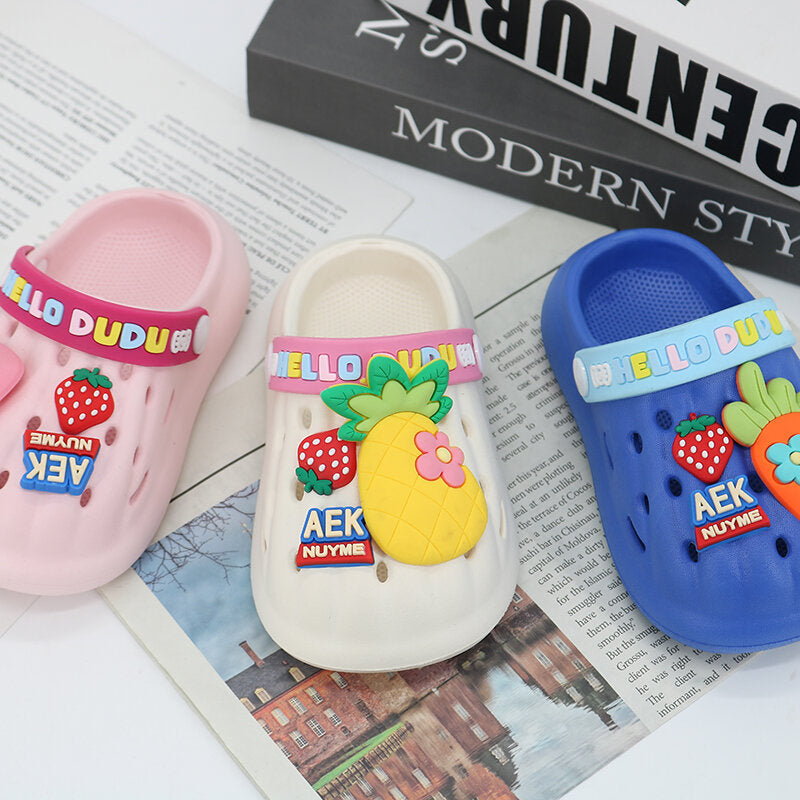 Cartoon frutta punta chiusa bambini sandali buco blu dimensioni 30-31