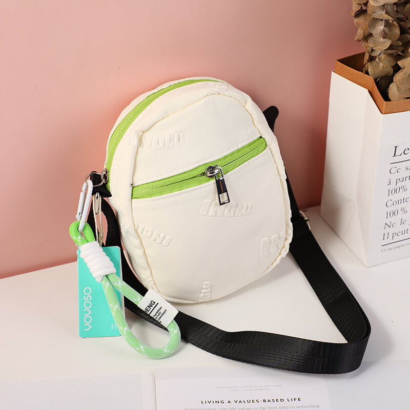 Borsa a tracolla verticale inglese con cerniera - bianco