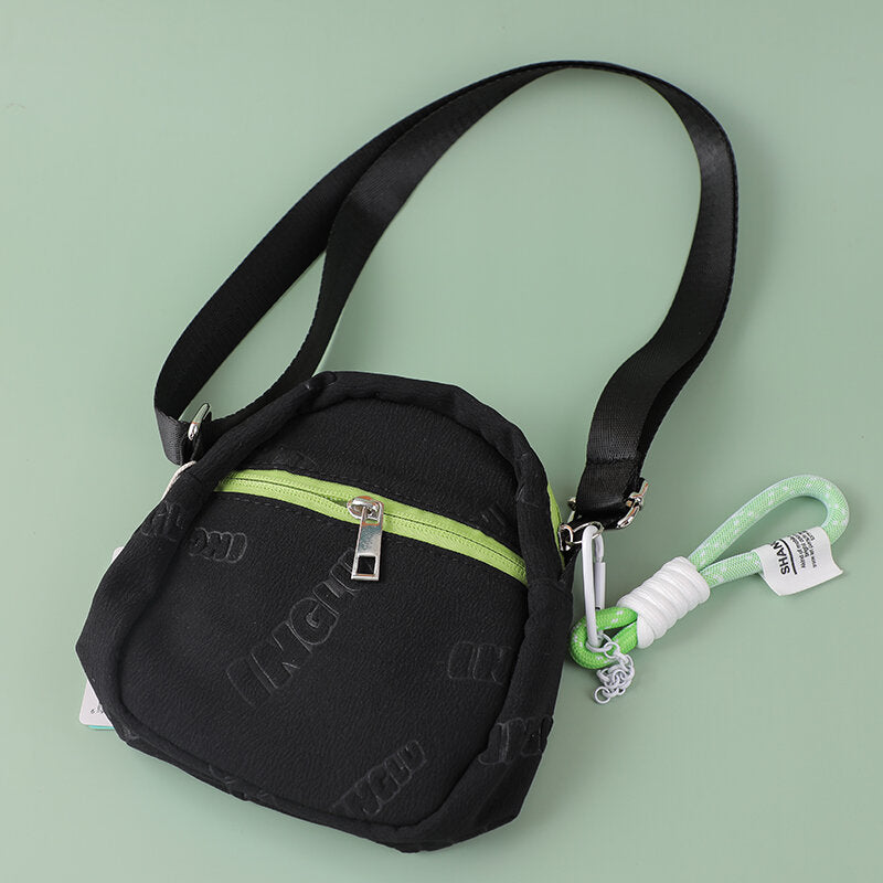 Borsa a tracolla verticale inglese con cerniera - nero