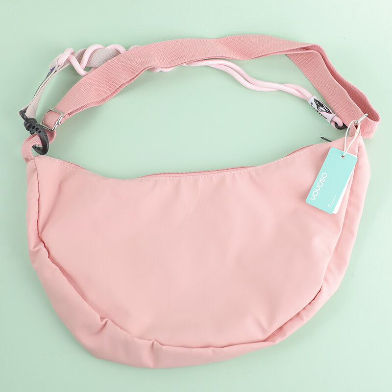 Lanyard semplice borsa crossbody con cerniera - rosa