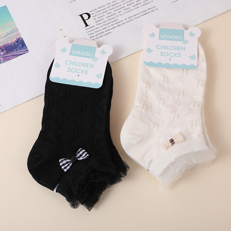 Calzini da principessa in pizzo con nodo a fiocco per bambini taglia M