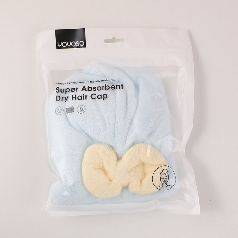 Elegante cuffia per asciugare i capelli con nodo a fiocco