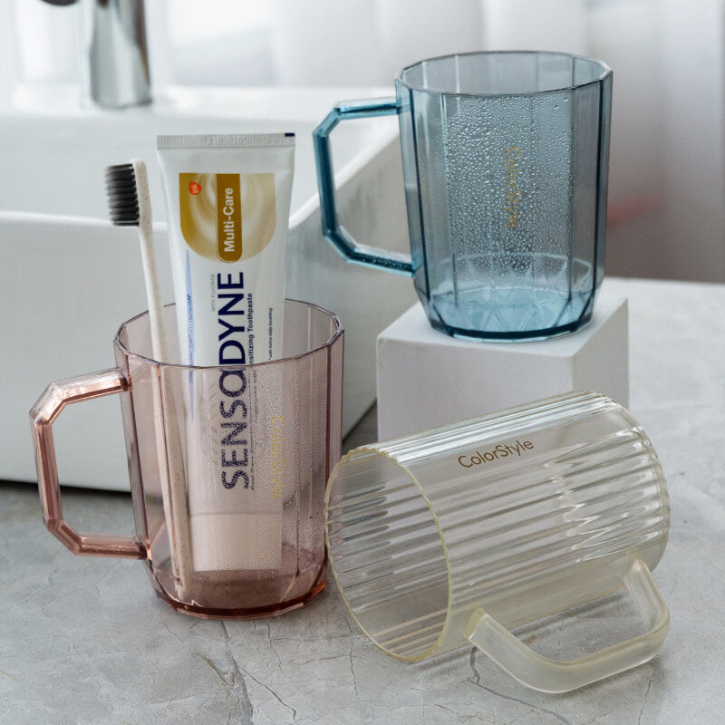 Tazza per collutorio trasparente a forma di diamante - 400 ml