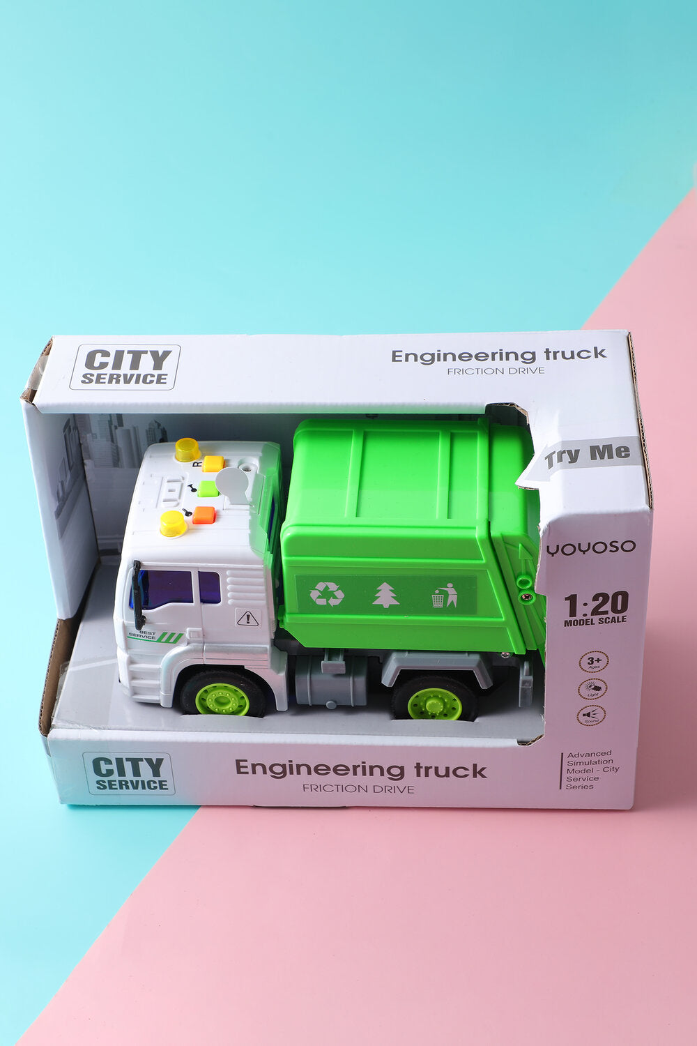 Camion igienico inerziale (con suono e luce) - contiene 3 pezzi di batteria AG13