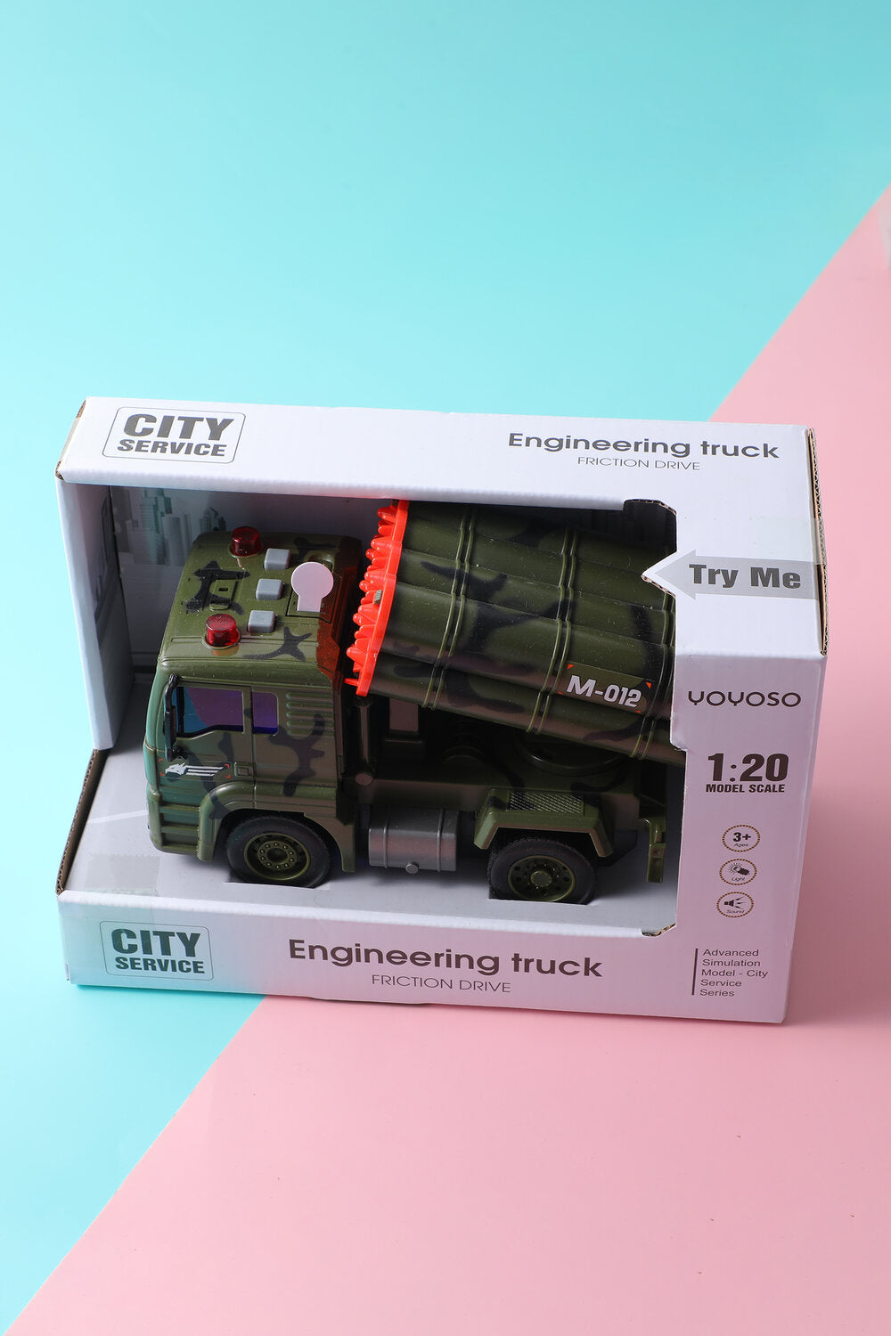 1:20 Veicolo lanciamissili inerziale (con suono e luce) - contiene 3pcs AG13 batteria