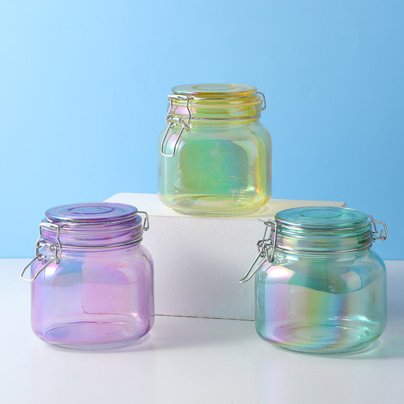 Barattolo di stoccaggio semplice di moda galvanica-850ml