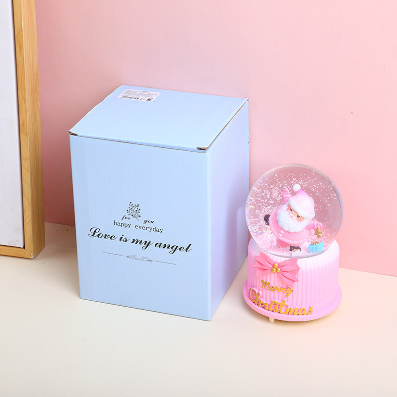 Sfera di cristallo di neve automatica di Babbo Natale rosa 100#