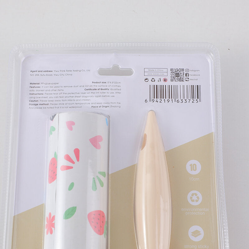 Rullo levapelucchi con manico dritto a fiore rosa x3 rotoli