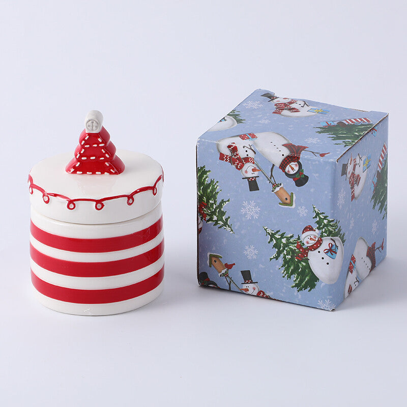 Barattolo di ceramica sigillato a forma di albero di Natale