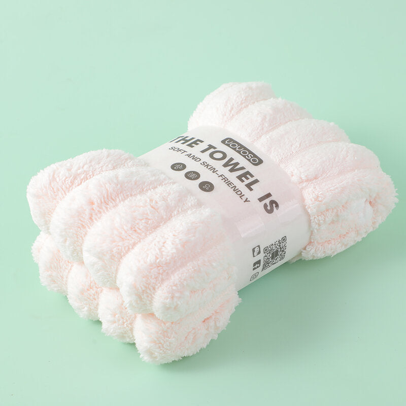 Asciugamano jacquard 3D a righe larghe - rosa chiaro