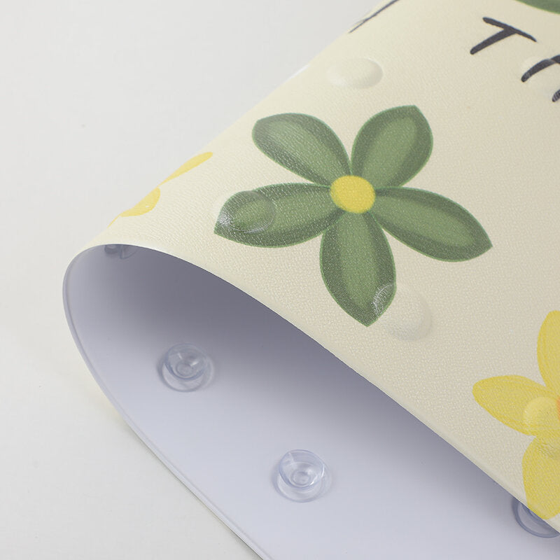 Tappeto da bagno stampato a fiori di litchi, giallo