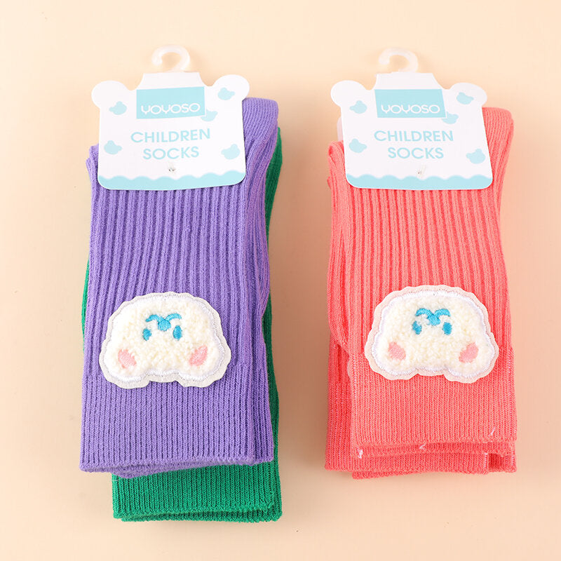 Calze a metà polpaccio per bambini con orsetto colorato-M