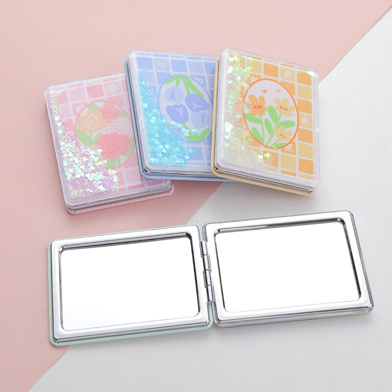 Quadrato fiore di primavera serie romantica specchio sabbie mobili-1Pz