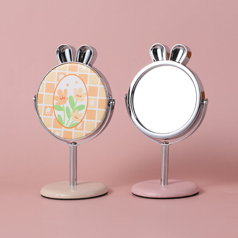 Fiore di primavera serie romantica orecchie di coniglio piccolo specchio da tavolo-1Pz