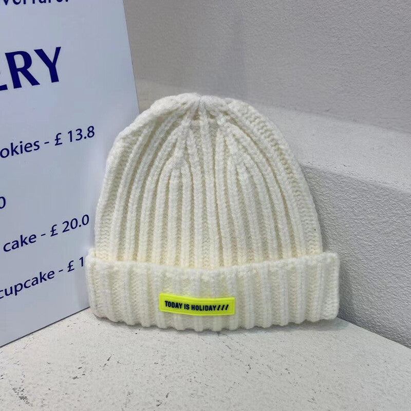 Cappello a maglia per bambini alfabetica fashion - bianco