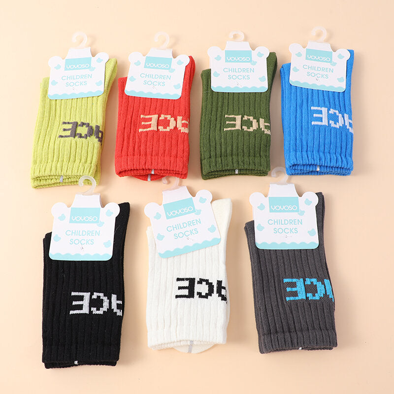 Calzini a lettere luminose per bambini a metà polpaccio taglia M-due paia