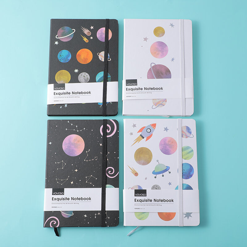 Notebook Happy planet cartonato A5-pagine a righe orizzontali