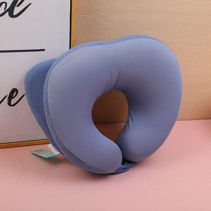 Cuscino multifunzionale per il pisolino a forma di U - blu