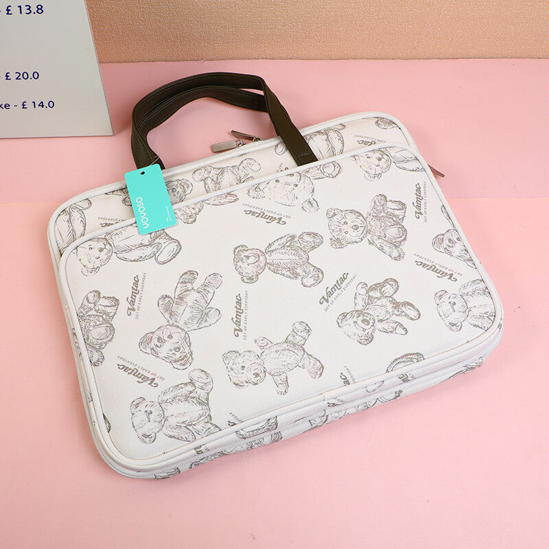 Borsa per computer Bear - Elegante bianco