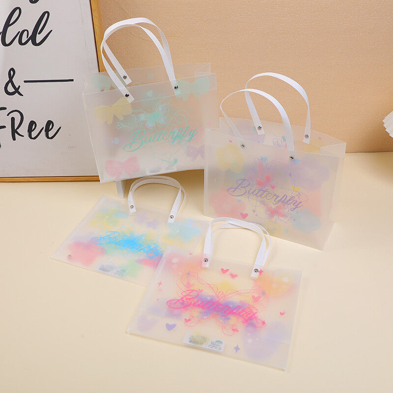 Sacchetto regalo orizzontale con farfalla e fiore M