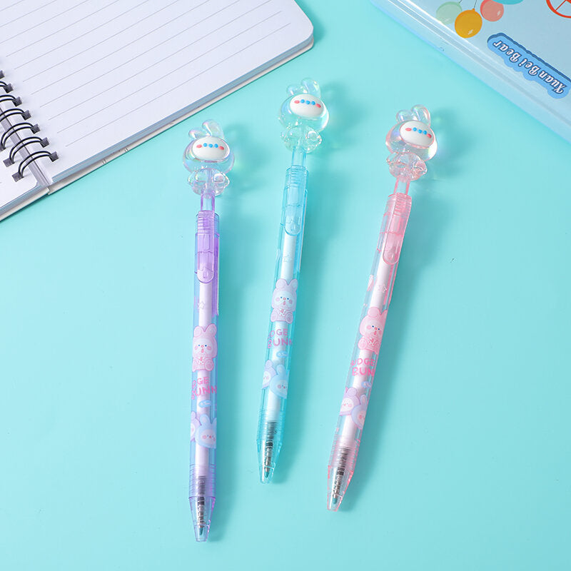 Penna gel a pressione laterale Crystal rabbit - nero