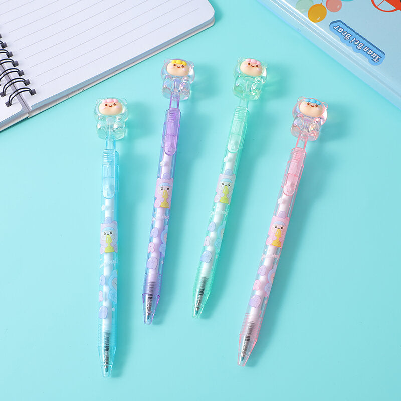 Penna gel a pressione laterale Crystal Girl - nero