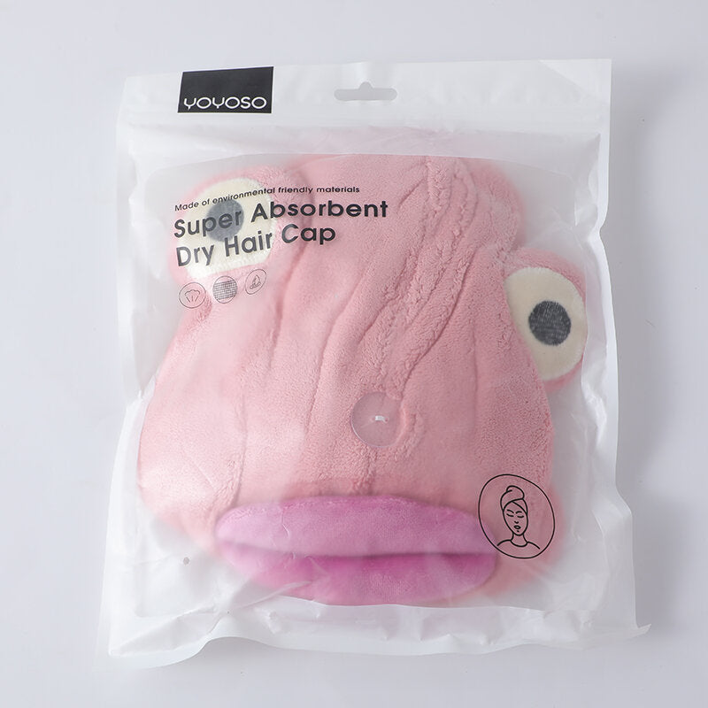 Cuffia asciugacapelli a forma di rana dalla bocca grande