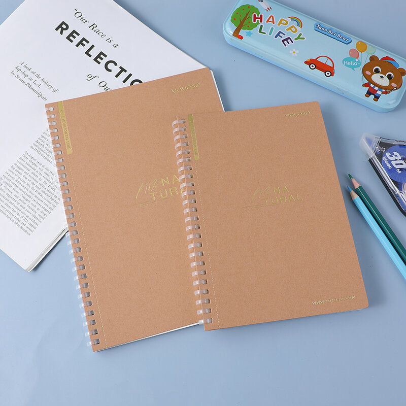 Taccuino B5 basic a bobina morbida - linee orizzontali all'interno delle pagine