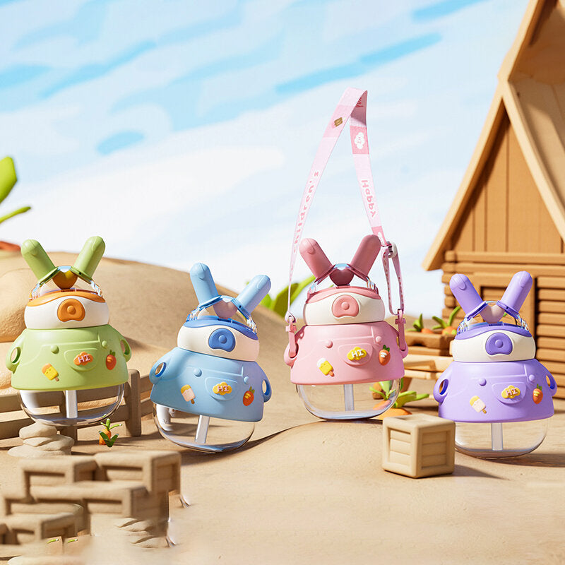 Borraccia di plastica coniglio carino-780ml