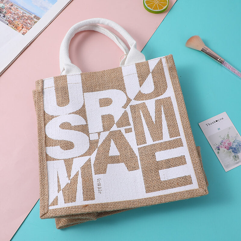 Borsa inglese creativa in lino, bianco