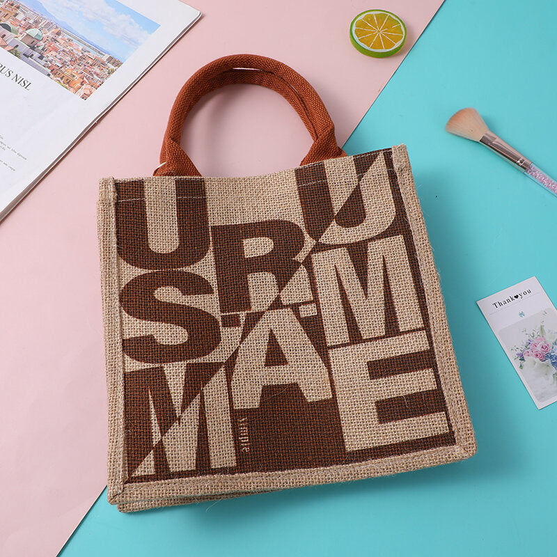 Borsa inglese creativa in lino marrone