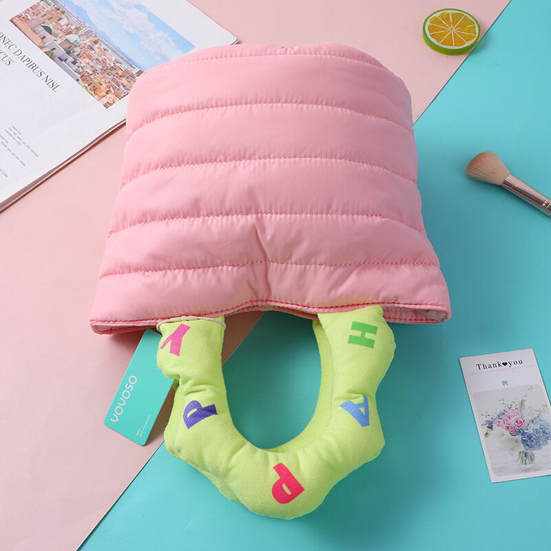 Borsa a nuvola inglese con ricamo colorato - rosa