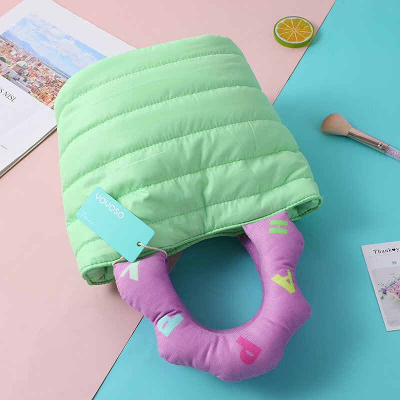 Borsa a nuvola inglese con ricamo colorato, verde