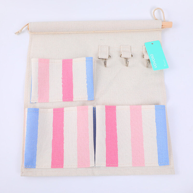 Borsa da appendere della serie Color strip con 3 tasche e 3 ganci