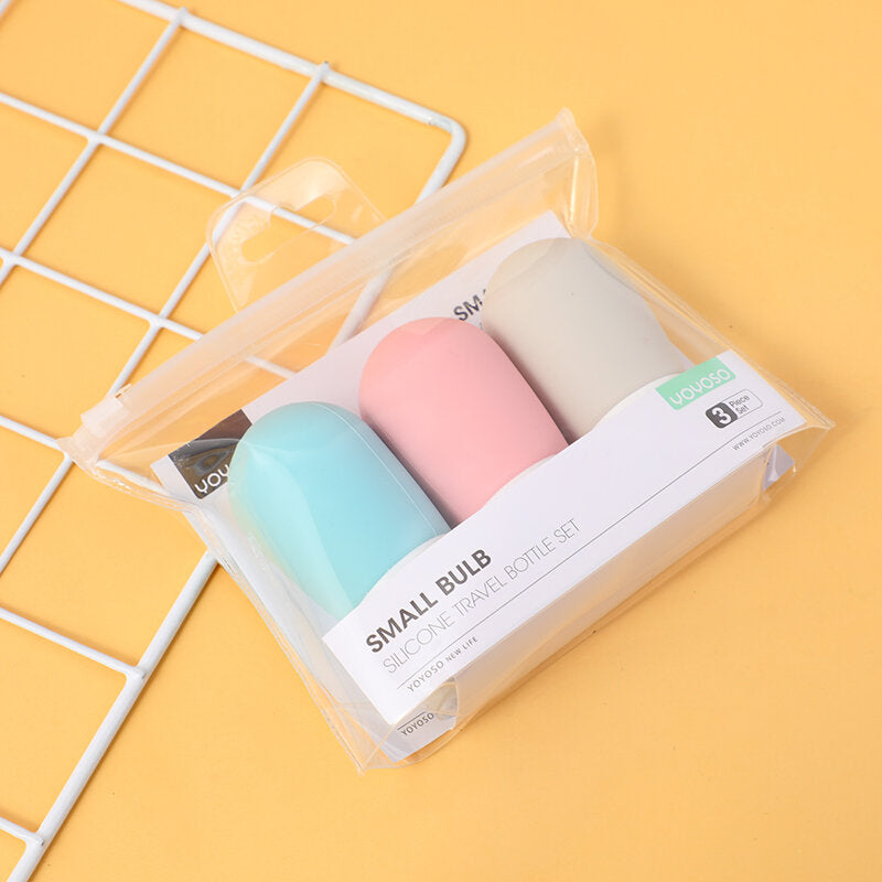 Set di bottiglie da viaggio in silicone a bulbo piccolo da 60 ml (set da 3 pezzi)