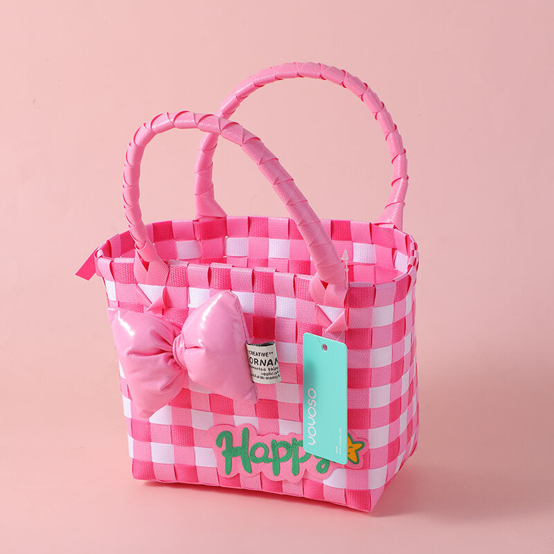 WOW PINK-3D borsa a mano con nodo a fiocco