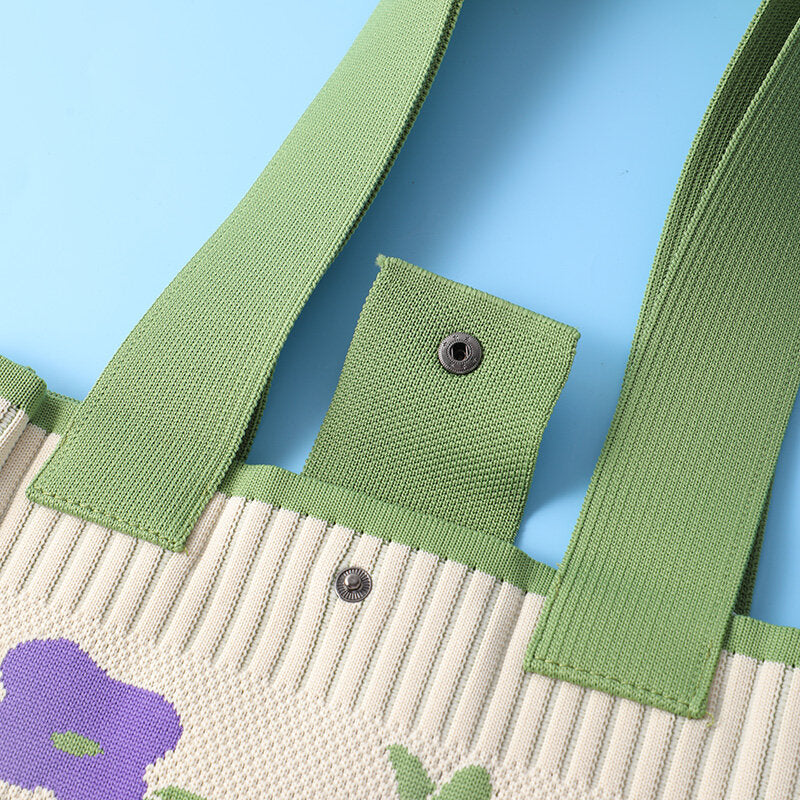 Borsa a tracolla quadrata a forma di fiore